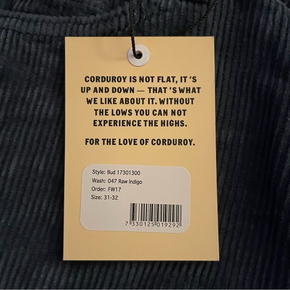 Corduroy Pants Loose Fit Mid Waist Wide Leg Cords & Co Bud Designer NWT 31/32 - Picture 7 of 16